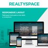 "Realtyspace WordPress theme with responsive layout for real estate listings, agents, and property showcase"