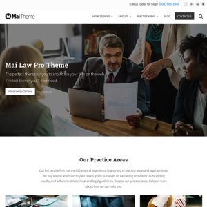 "Mai Law Pro WordPress theme by StudioPress with responsive Genesis layout for attorneys and legal professionals"